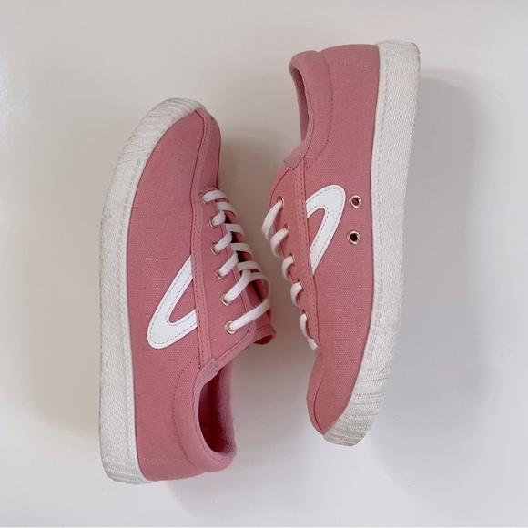 TRETORN Women's Pink White Gold Nylite Canvas Sneakers Size 8.5 - Picture 2 of 8